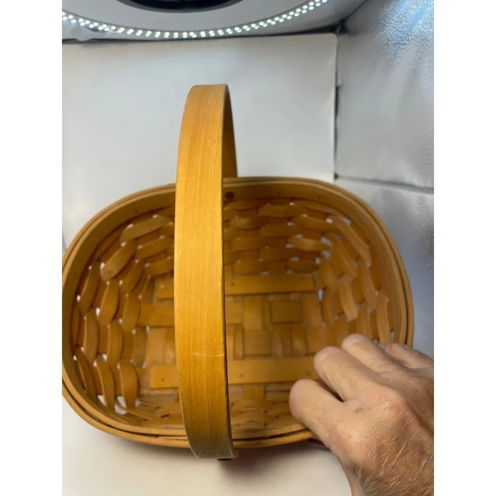 Vintage Longaberger Basket Single Handle 9x5x5 rectangle 1992